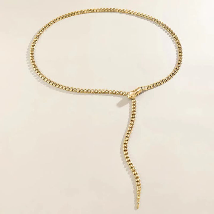 Women's Retro Snake-Shaped Waist Chain Chain Metal Belt - image 3