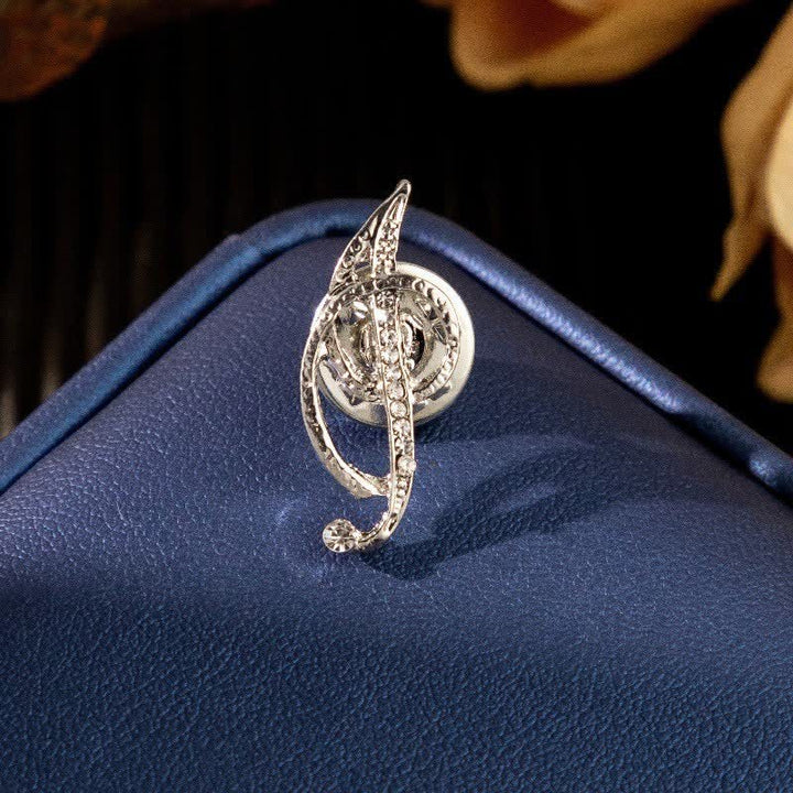 Initial Letter 26 Alphabet Silver Rhinestone Brooch