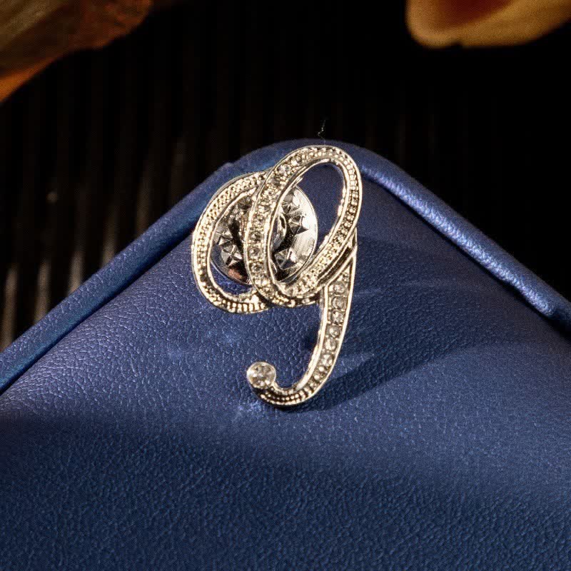Initial Letter 26 Alphabet Silver Rhinestone Brooch - G - image 7
