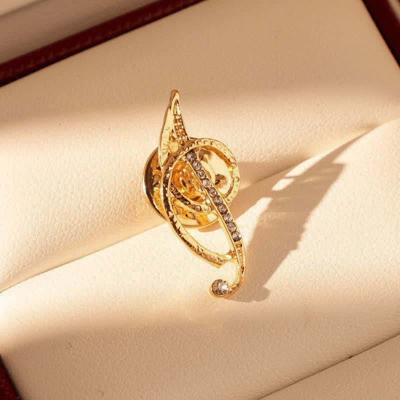 Gold Initial Letter 26 Alphabet Rhinestone Brooch