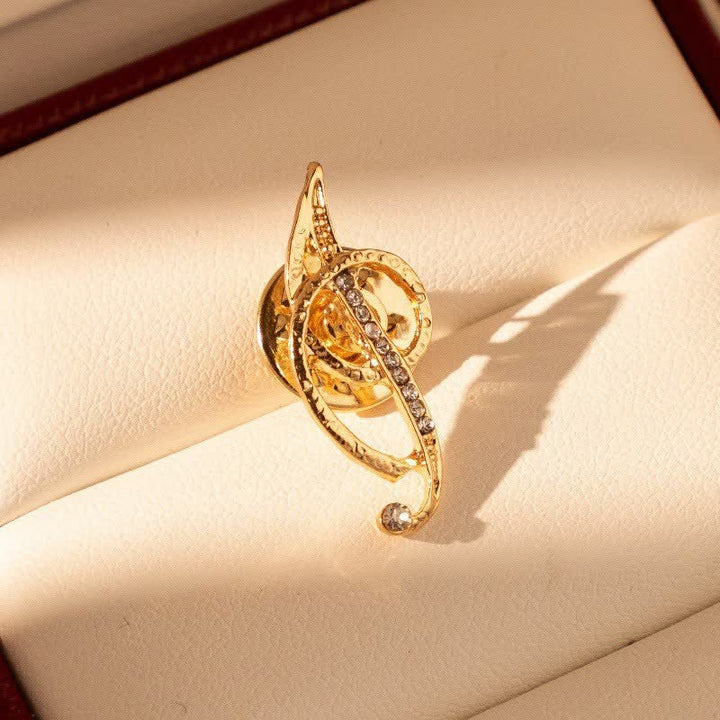 Gold Initial Letter 26 Alphabet Rhinestone Brooch