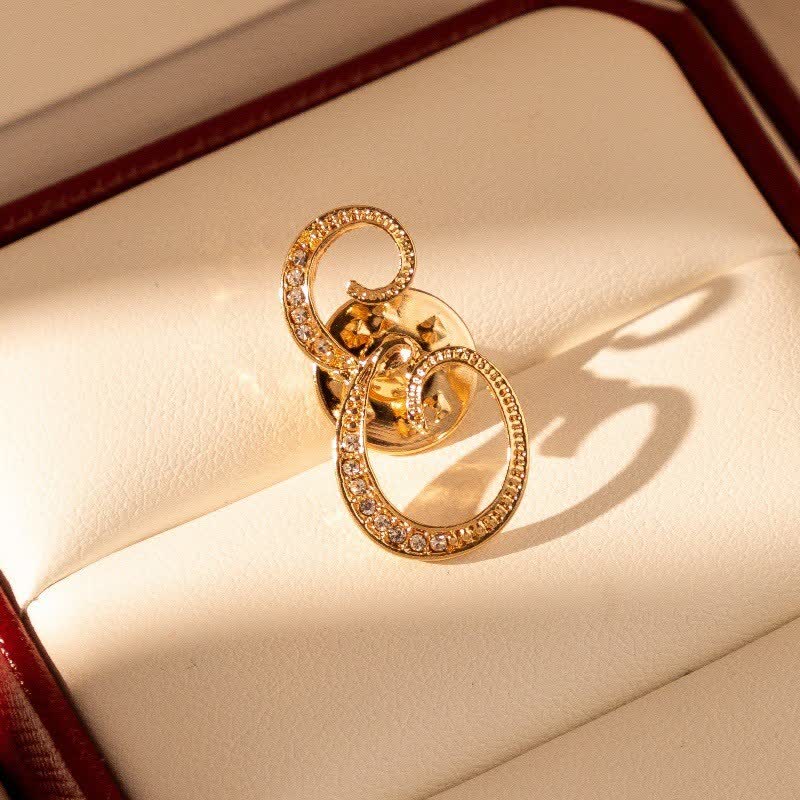 Gold Initial Letter 26 Alphabet Rhinestone Brooch