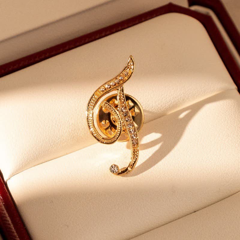 Gold Initial Letter 26 Alphabet Rhinestone Brooch - F - image 6