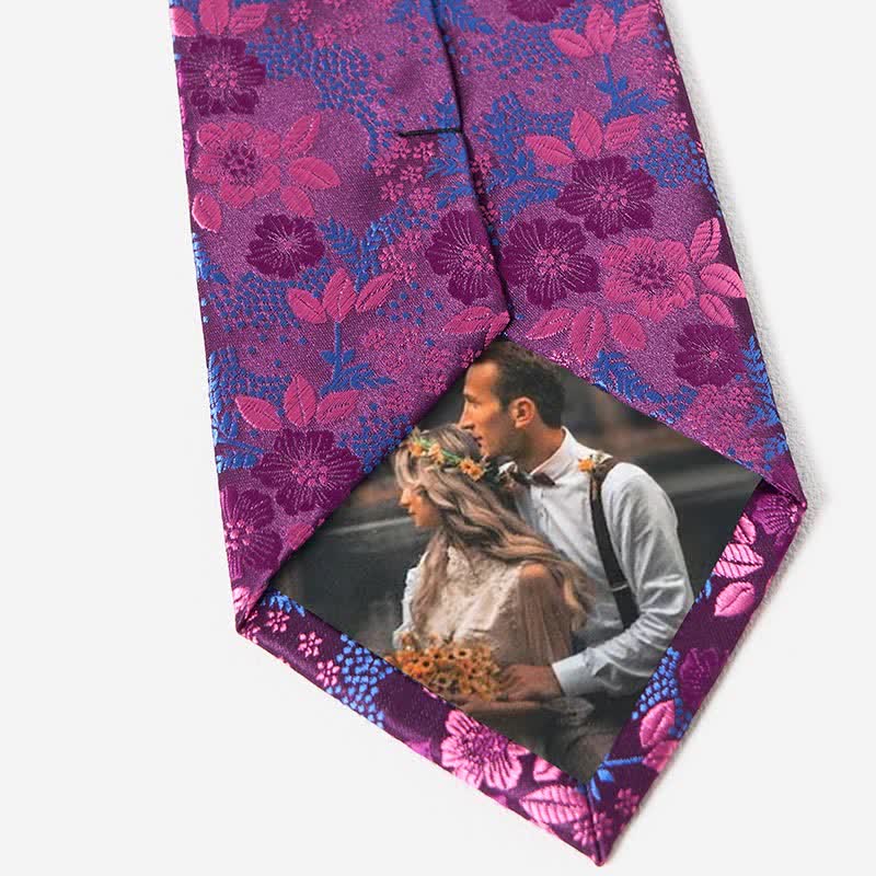 2Pcs Men's Plum Blossoms Floral Necktie Set