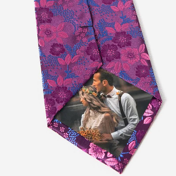 2Pcs Men's Plum Blossoms Floral Necktie Set