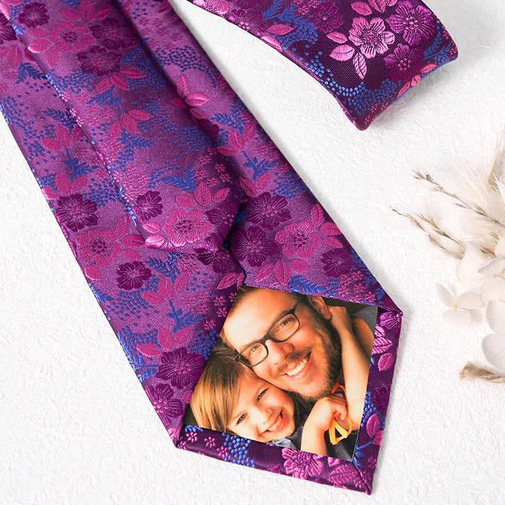2Pcs Men's Plum Blossoms Floral Necktie Set