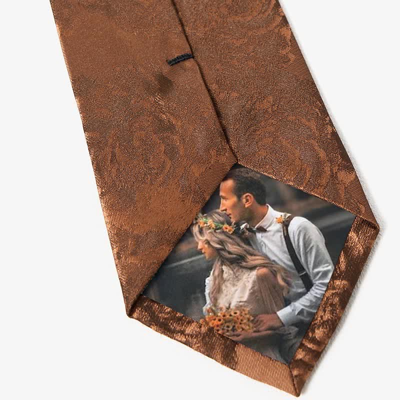 3Pcs Men's Vintage Bronze Flower BowTie Necktie Set