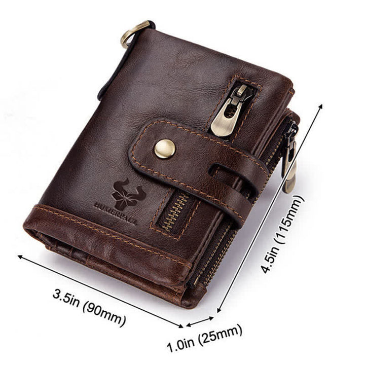 RFID Multifunctional Large Capacity Genuine Leather Wallet