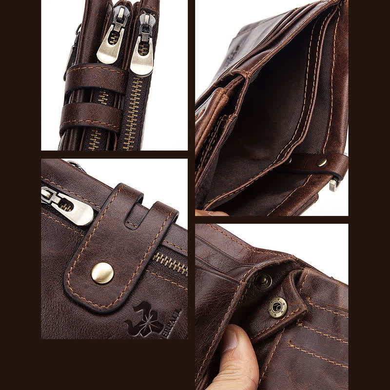 RFID Multifunctional Large Capacity Genuine Leather Wallet