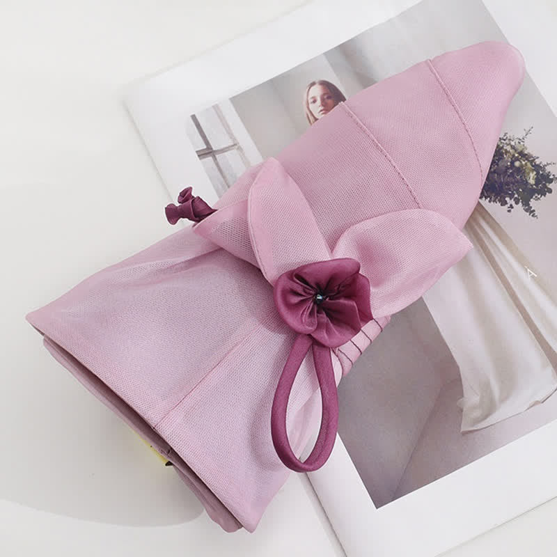 Women's Wide Decorative Flower Real Silk Summer Dress Hat