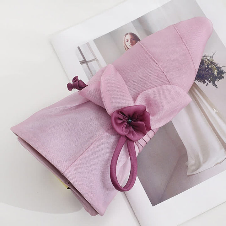 Women's Wide Decorative Flower Real Silk Summer Dress Hat