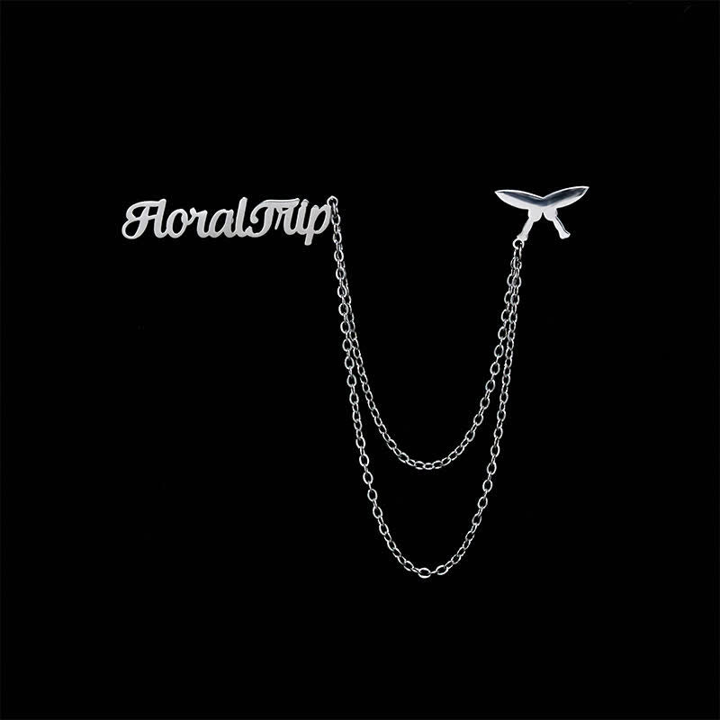 Trendy Custom Letter Brooch with Chain Tassels