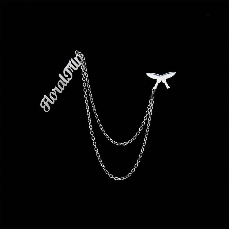 Trendy Custom Letter Brooch with Chain Tassels