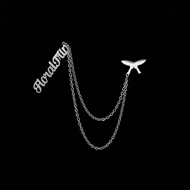 Trendy Custom Letter Brooch with Chain Tassels