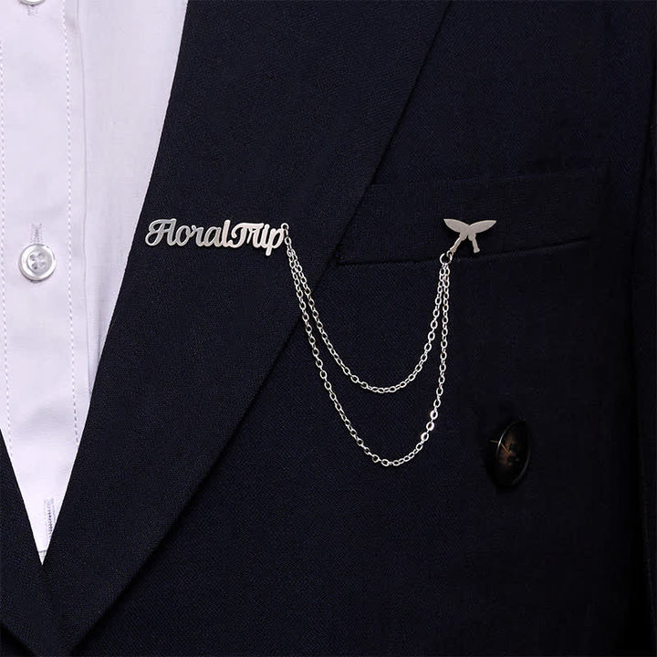 Trendy Custom Letter Brooch with Chain Tassels