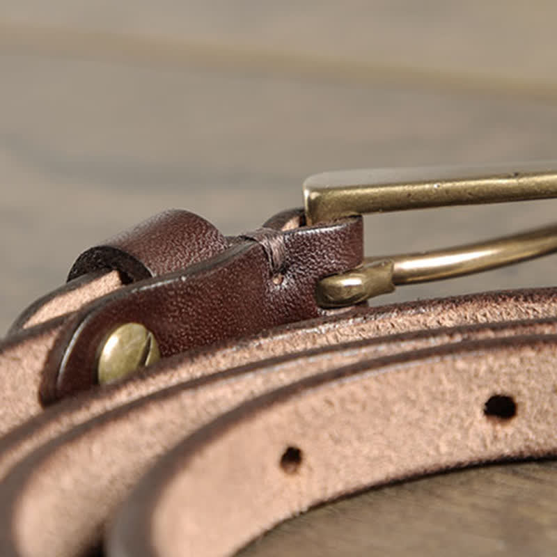 Women's Thin Strap Skinny Cowhide Leather Belt