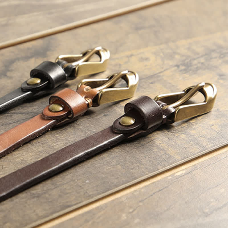 Women's Thin Strap Skinny Cowhide Leather Belt