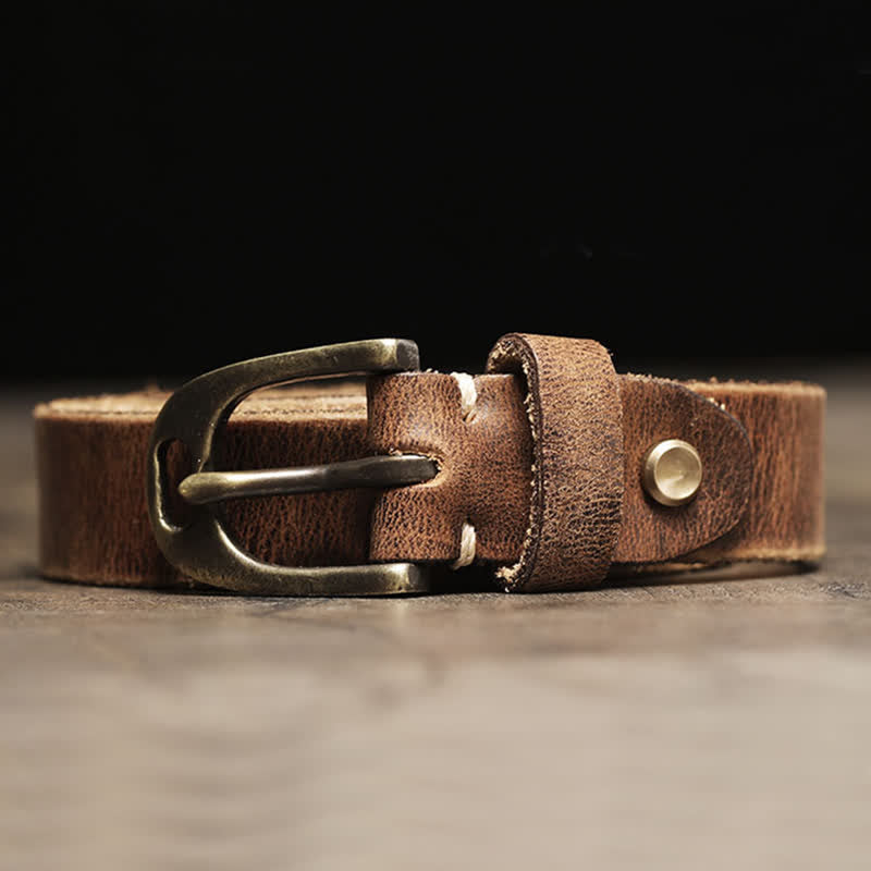 Women's Thin Strap Skinny Cowhide Leather Belt