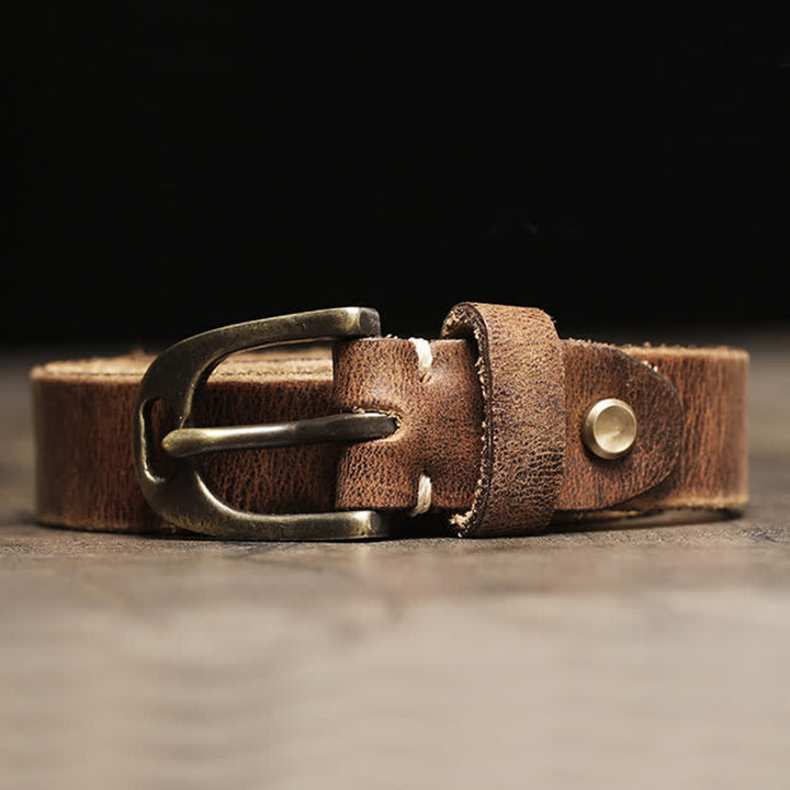 Women's Thin Strap Skinny Cowhide Leather Belt