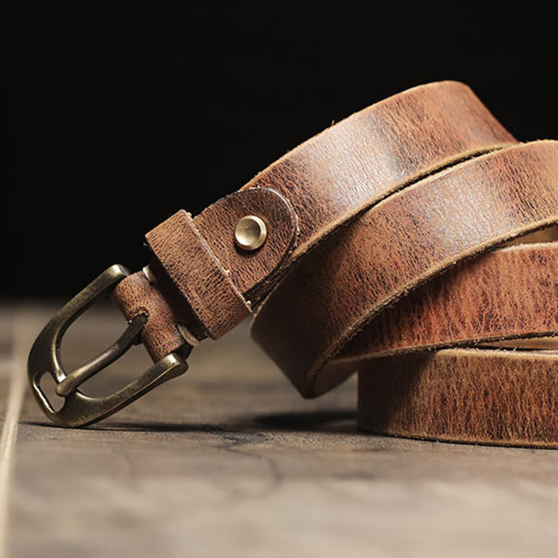 Women's Thin Strap Skinny Cowhide Leather Belt