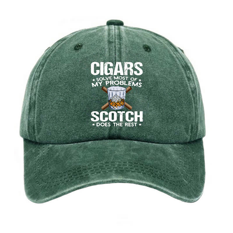 Cigars Solve Most Of Problems Adjustable Baseball Cap