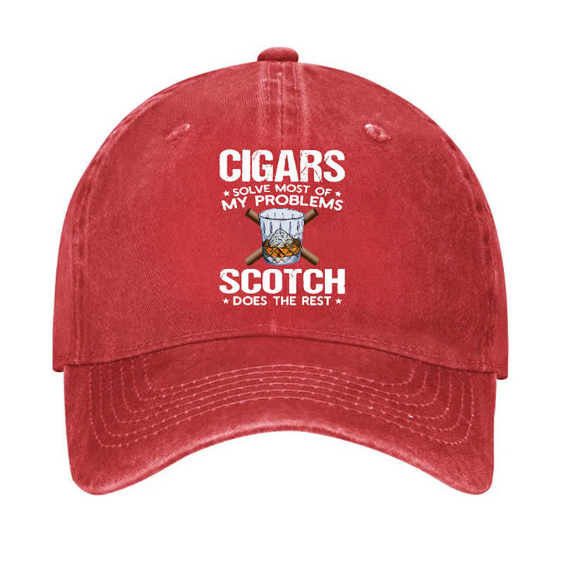 Cigars Solve Most Of Problems Adjustable Baseball Cap