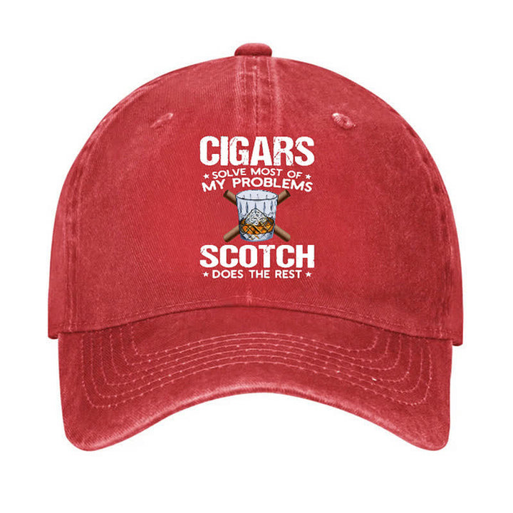 Cigars Solve Most Of Problems Adjustable Baseball Cap