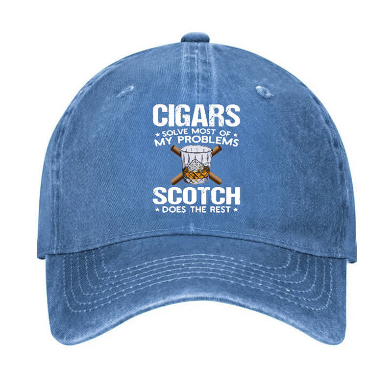 Cigars Solve Most Of Problems Adjustable Baseball Cap