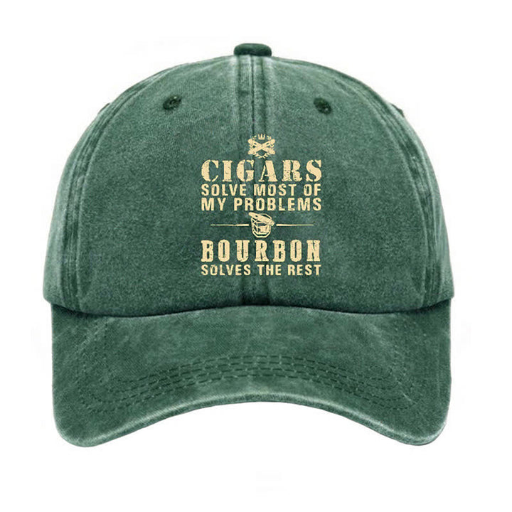 Bourbon Solve The Rest Problems Adjustable Baseball Cap