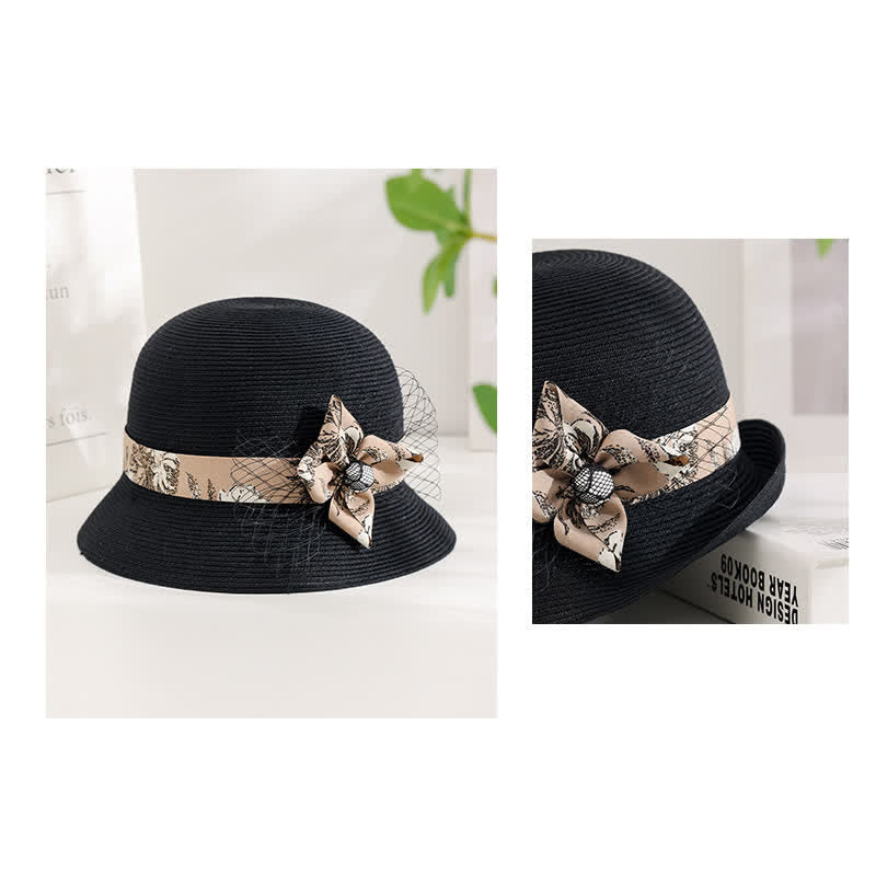Women's Elegant Roman Style Floral Decor Summer Straw Hat