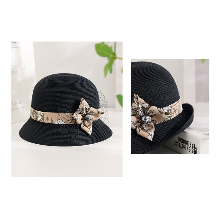 Women's Elegant Roman Style Floral Decor Summer Straw Hat
