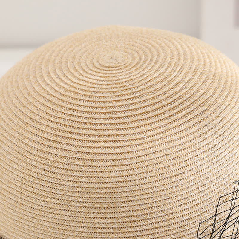 Women's Elegant Roman Style Floral Decor Summer Straw Hat