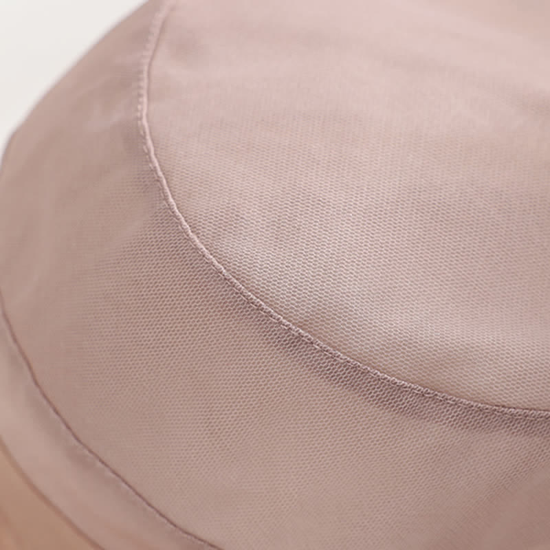 Women's Large Bow Knot Wide Brim Foldable Silk Sun Hat - image 4