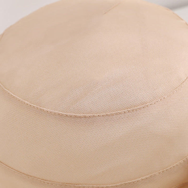 Women's Floral Wide Wave Brim Holiday Beach Foldable Silk Sun Hat