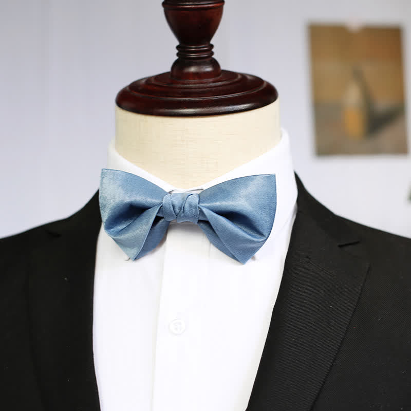 Men's Haze Blue Solid Color Fresh Bow Tie - Twist - Bow Tie - image 8