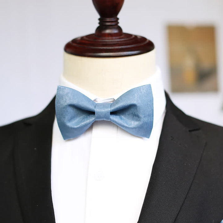 Men's Haze Blue Solid Color Fresh Bow Tie - Plain - Bow Tie - image 6