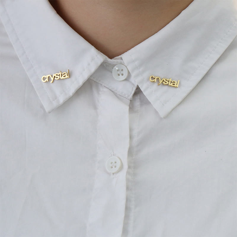 One Pair Of Gold Custom Your Name Personalized Brooch Cufflinks - image 1
