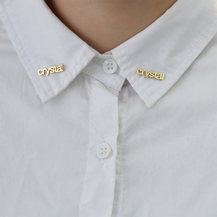 One Pair Of Gold Custom Your Name Personalized Brooch Cufflinks - image 1