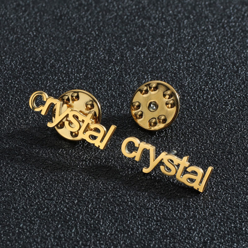 One Pair Of Gold Custom Your Name Personalized Brooch Cufflinks - Gold - image 0