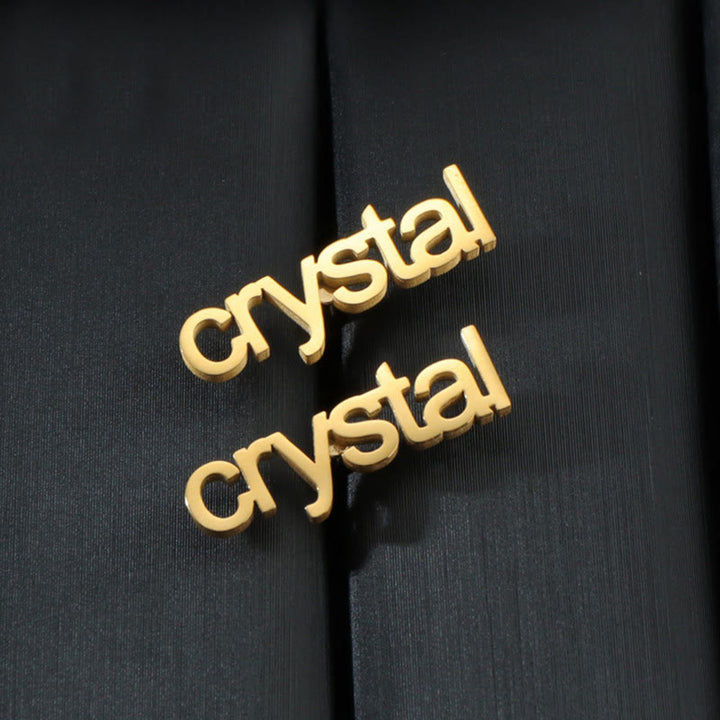 One Pair Of Gold Custom Your Name Personalized Brooch Cufflinks - image 5