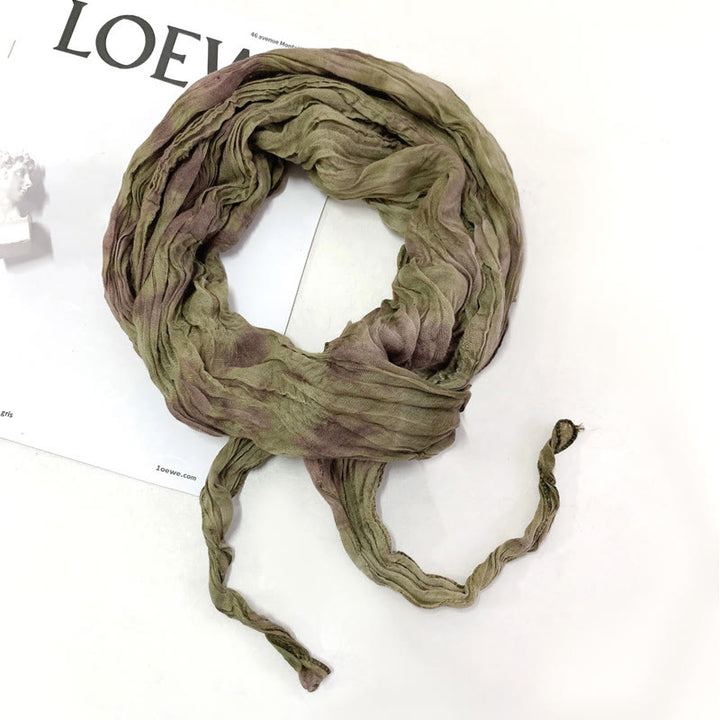 Women's Fashion Tie-Dye Creased Thin Long Scarf