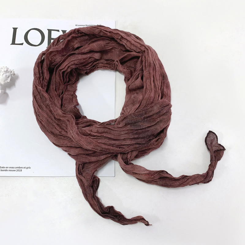 Women's Fashion Tie-Dye Creased Thin Long Scarf - Brugundy - image 4