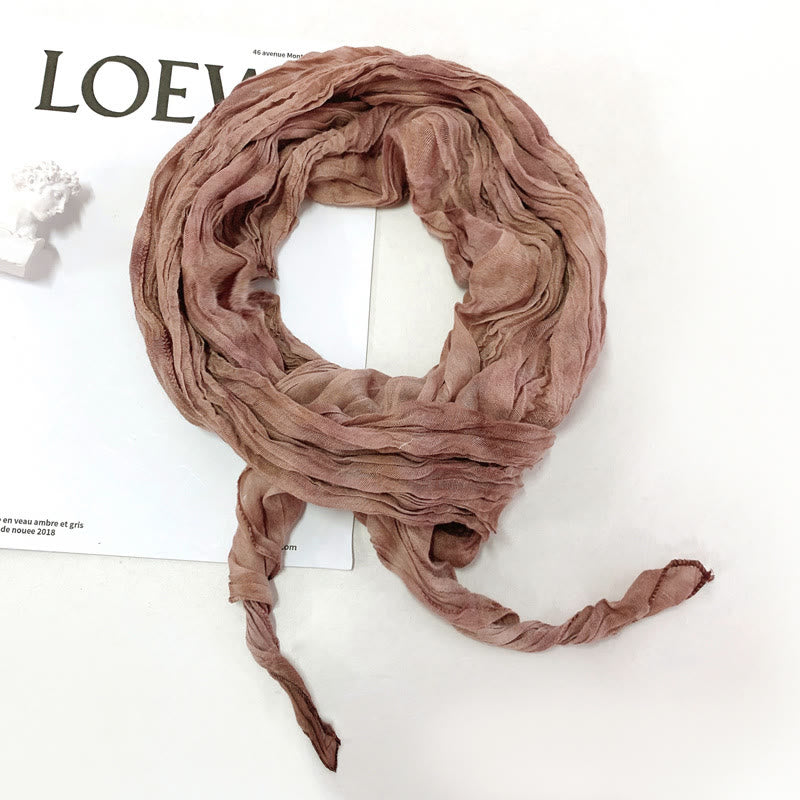 Women's Fashion Tie-Dye Creased Thin Long Scarf