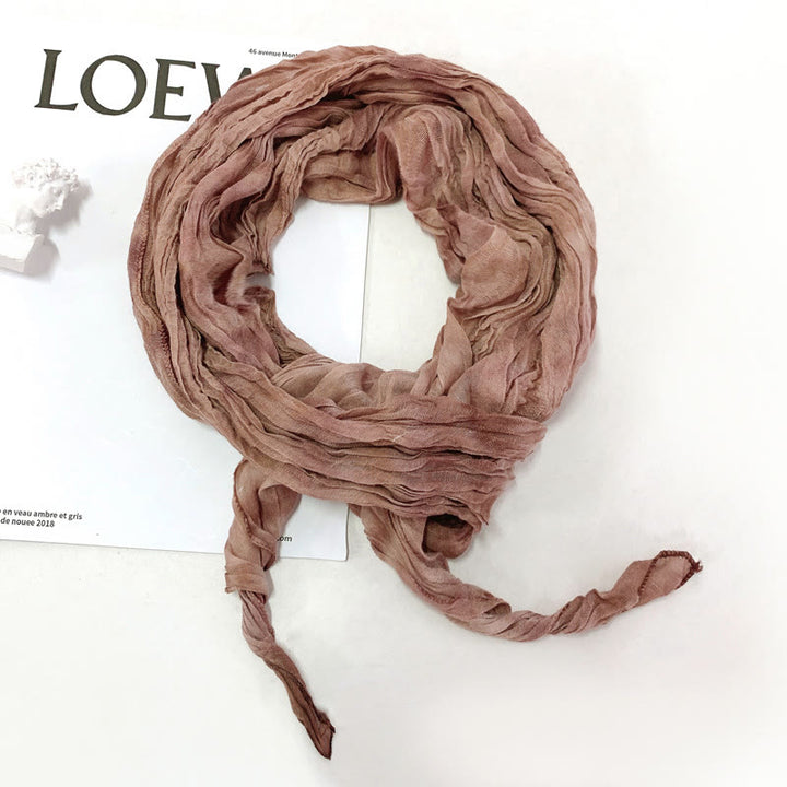 Women's Fashion Tie-Dye Creased Thin Long Scarf