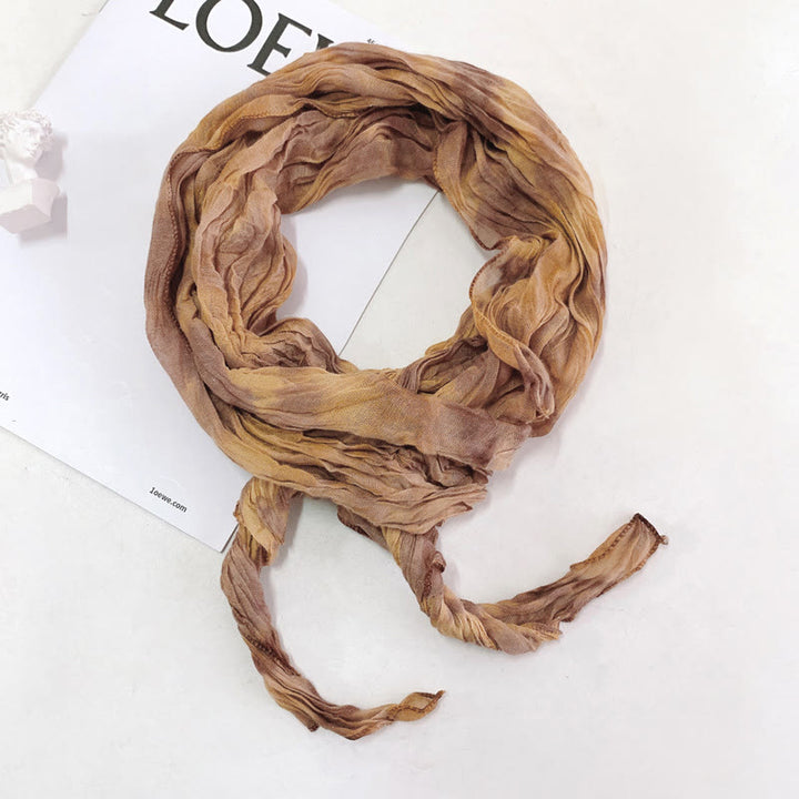 Women's Fashion Tie-Dye Creased Thin Long Scarf
