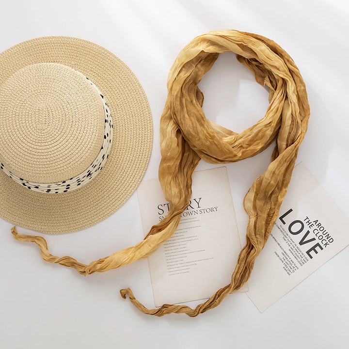 Women's Fashion Tie-Dye Creased Thin Long Scarf