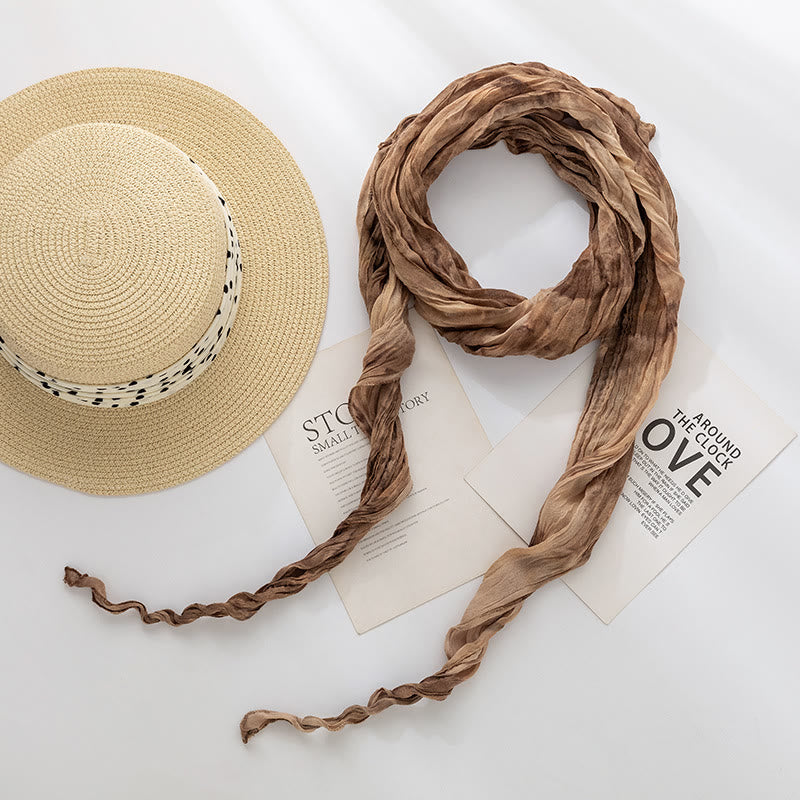 Women's Fashion Tie-Dye Creased Thin Long Scarf