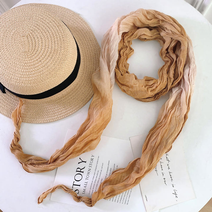 Women's Fashion Tie-Dye Creased Thin Long Scarf