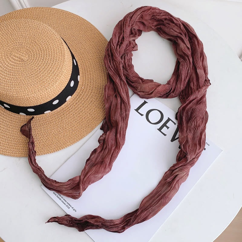 Women's Fashion Tie-Dye Creased Thin Long Scarf