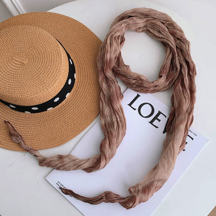 Women's Fashion Tie-Dye Creased Thin Long Scarf